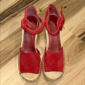 Marc Fisher Red Espadrille Wedges
